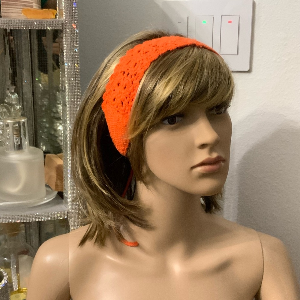NEW Handmade crochet Headband Orange, Boho Style!!